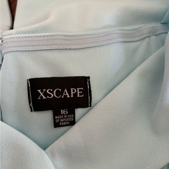 Xscape plus size blue dress with ruffle detail size 16 special occasion - Picture 2 of 10